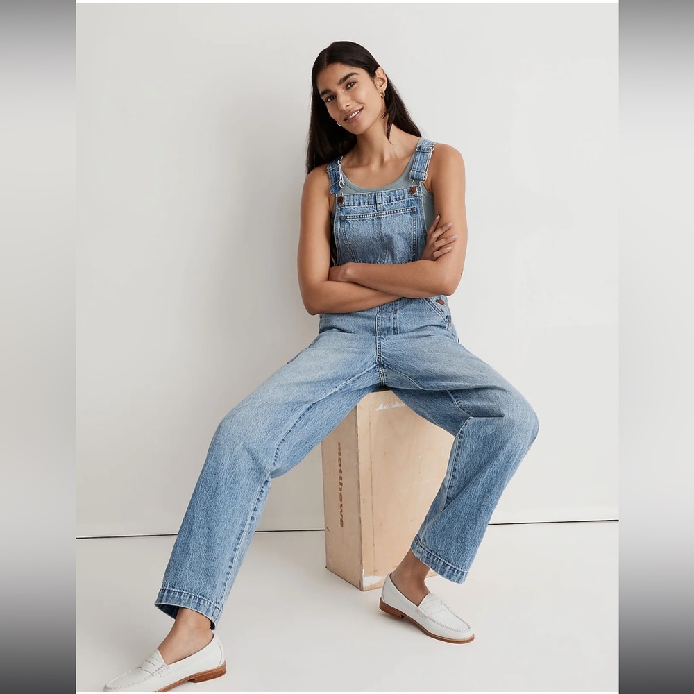 NWT Madewell Denim Oversized Carpenter Overalls in Aldott Wash